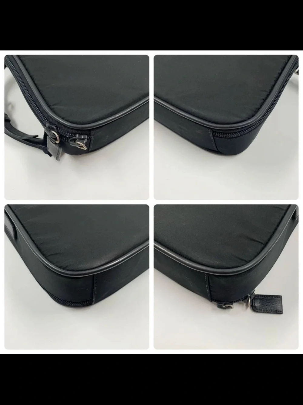 Prada Black Nylon Laptop Briefcase with Shoulder Strap
